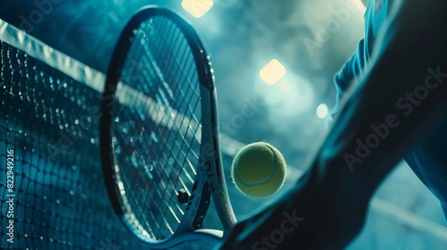 A tennis player is holding a tennis racket and a tennis ball