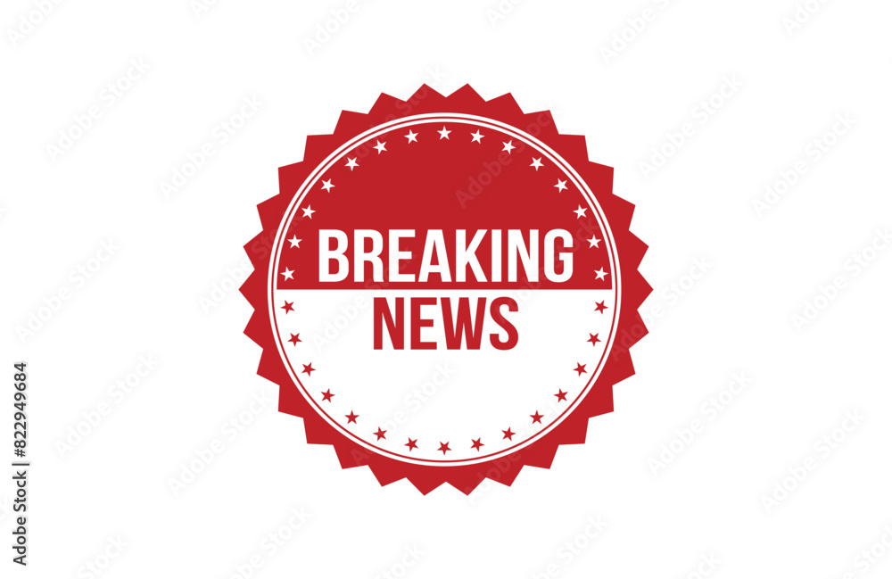 Breaking news red ribbon label banner. Breaking news red ribbon label banner.