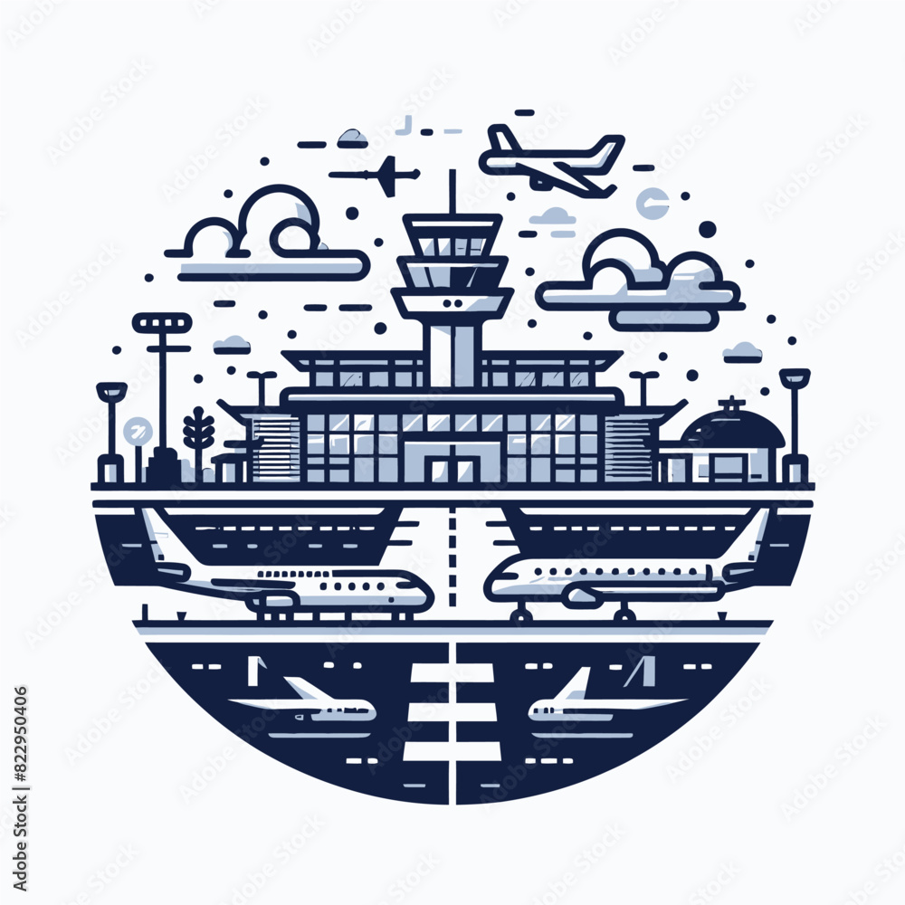vector of airport in white background 