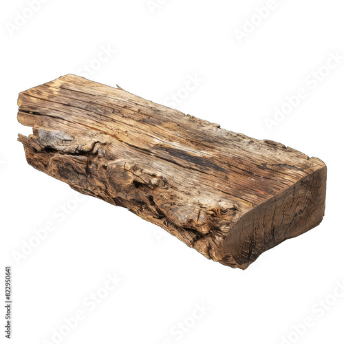 Piece of wood isolated on white background