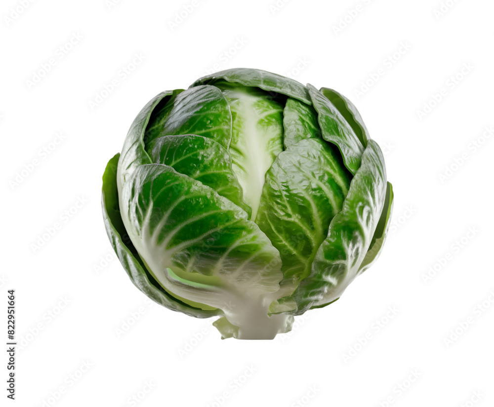Fototapeta premium Compact Brussels Sprout isolated on transparent background Ai generative.