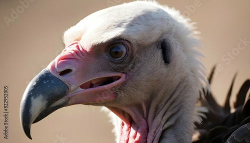 A Close Up Of A Vultures Head Showcasing Its Sha Upscaled