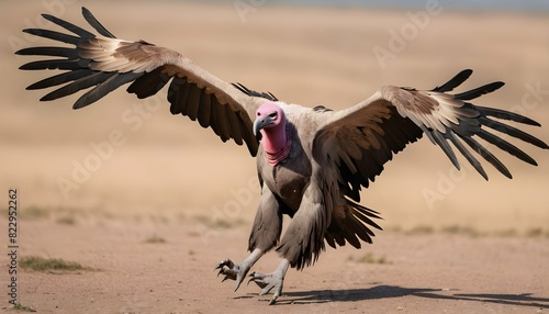 A Vulture With Its Wings Outstretched Catching Th Upscaled 5