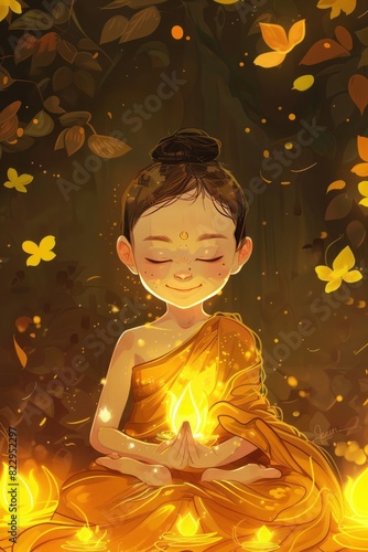  Illustration of Buddha praying for Vesak Day Greeting card , Vesak Day Background Wallpaper, Vertical Background