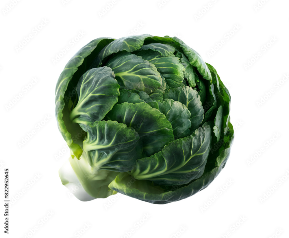 Obraz premium Compact Brussels Sprout isolated on transparent background Ai generative.