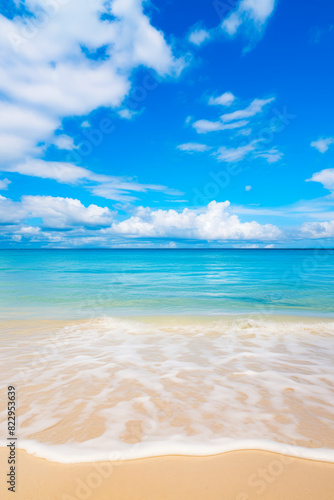 Beach with blue sky and some clouds in the background.