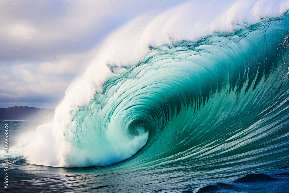Large wave is breaking over the ocean water and it looks like it is crashing. Large wave is breaking over the ocean water and it looks like it is crashing.
