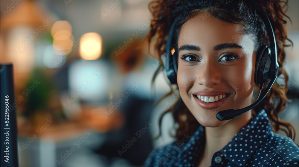 Partrait call center and consulting with headphone. Partrait call center and consulting with headphone.