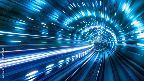 abstract motion blur background, hyperspace speed tunnel.