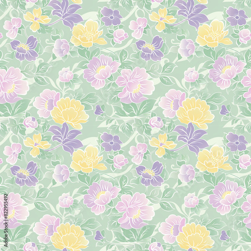 Floral variety color  form natural  seamless fabric pattern.