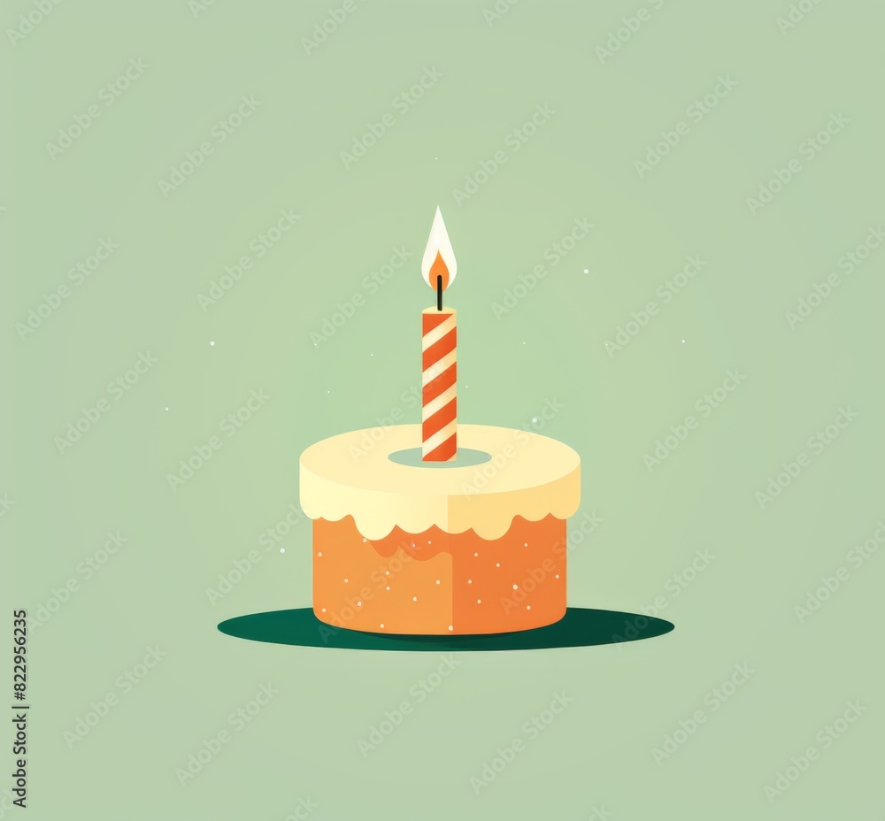 Minimalistic Animated Birthday cake with Candle Minimalistic Animated Birthday cake with Candle