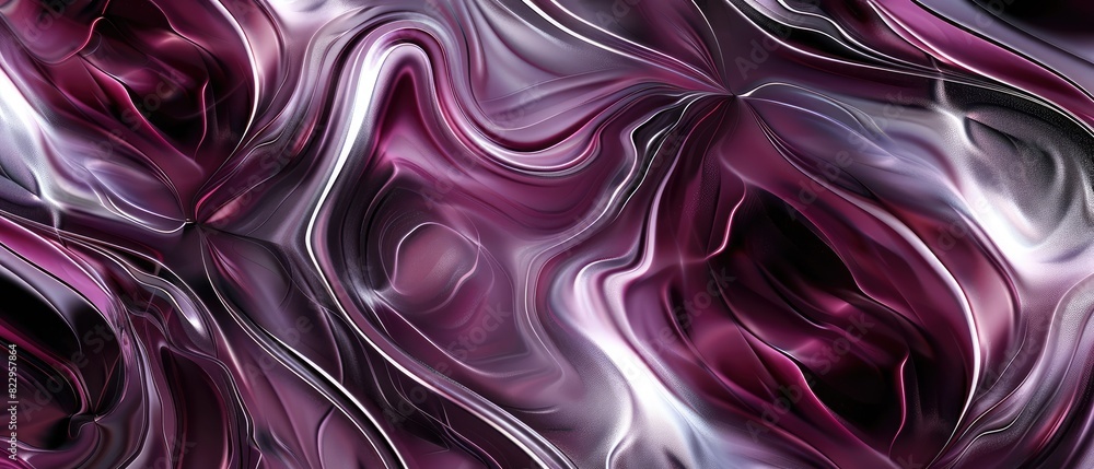 Obraz premium Majestic Harmony: Abstract Elegance in Burgundy, Platinum, and Lavender