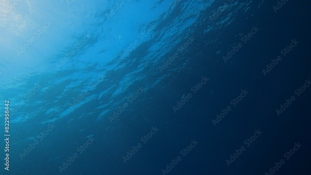 Obraz premium Underwater Light in the Deep Blue
