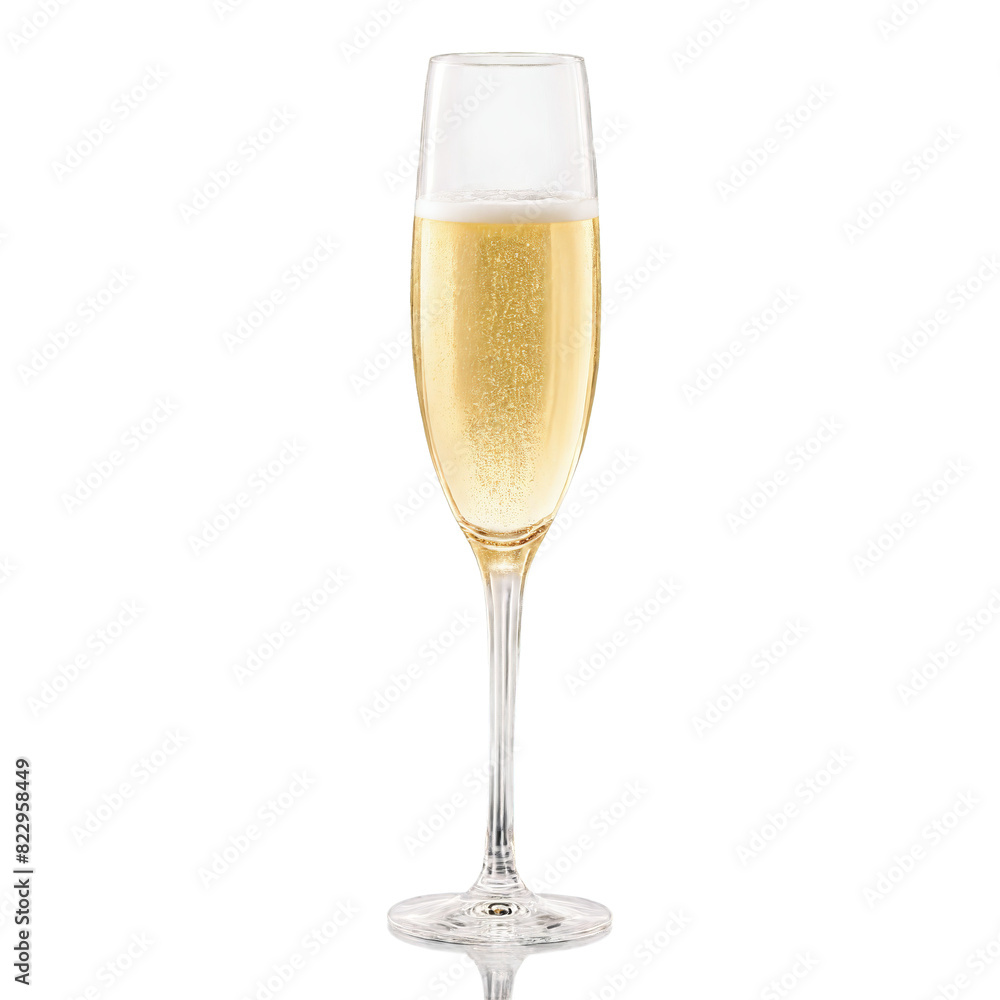 Champagne flute tall and slender one empty and one filled with sparkling golden champagne bubbles Champagne flute tall and slender one empty and one filled with sparkling golden champagne bubbles