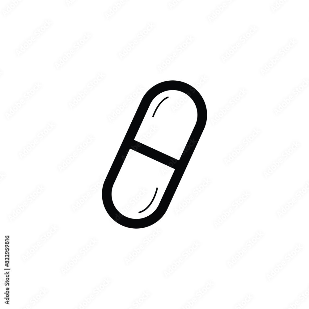 Capsule icon, Pill icon in trendy flat style isolated on background.