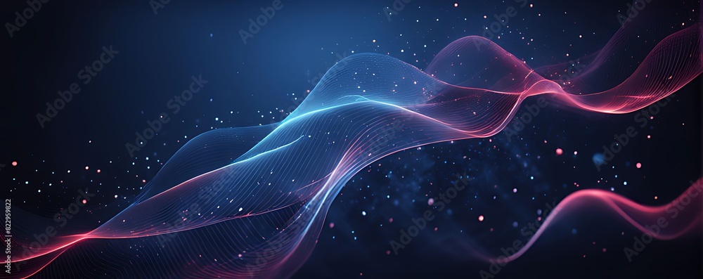 Fototapeta premium Digital background for advanced technological operations, neural networks, AI, data transmission, encryption, digital archives, audio and visual representations, scientific research and etc