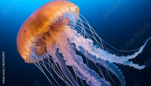 A Jellyfish In A Sea Of Shimmering Ocean Life Upscaled 8 photo