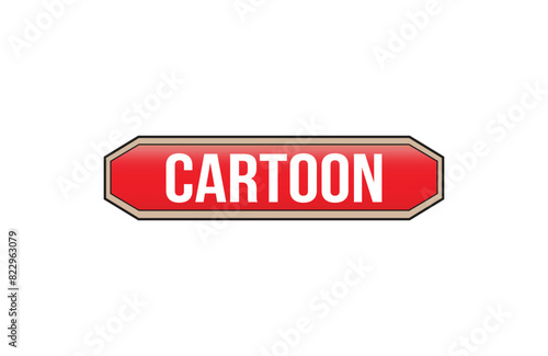 CARTOON red ribbon label banner. Open available now sign or CARTOON tag.