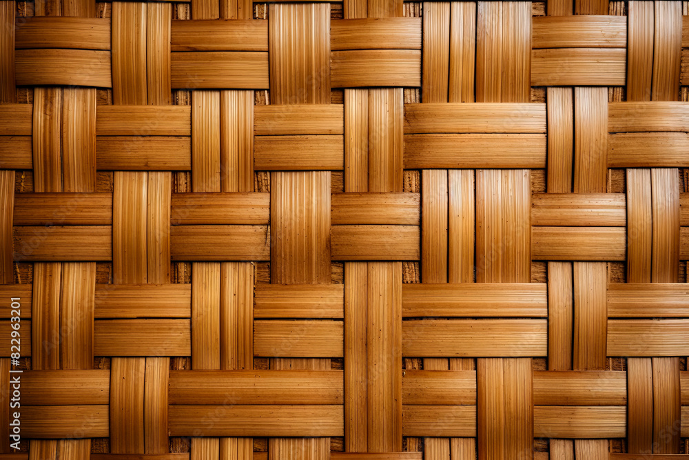 Close up of woven bamboo surface with black background. Close up of woven bamboo surface with black background.
