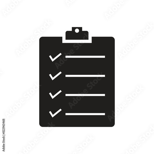 Flat clipboard icon symbol vector Illustration.