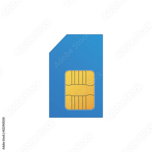 Flat color sim card icon symbol vector Illustration. photo