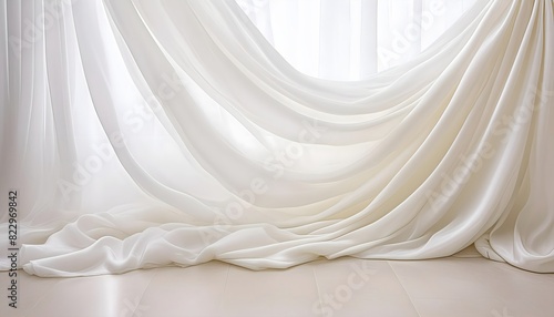 a romantic bridal curtain with a soft, flowing texture.