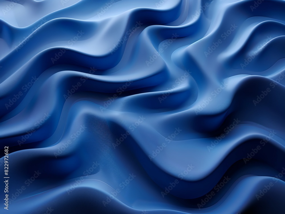 Abstract 3D waves of royal blue fabric creating a soothing and dynamic texture perfect for backgrounds and artistic designs. Abstract 3D waves of royal blue fabric creating a soothing and dynamic texture perfect for backgrounds and artistic designs.