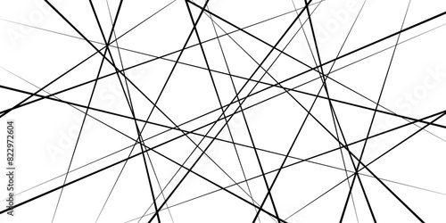 Random chaotic lines background. Abstract geometric pattern. Random, chaotic lines in rectangular frame. Disarray of lines. Abstract art. Modern abstract vector texture. 