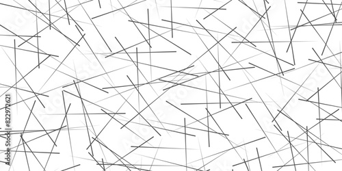 Abstract geometric art with random, chaotic lines. Straight crossing, intersecting lines texture, stripes. Random chaotic lines background. Abstract geometric pattern. Modern abstract vector texture. 