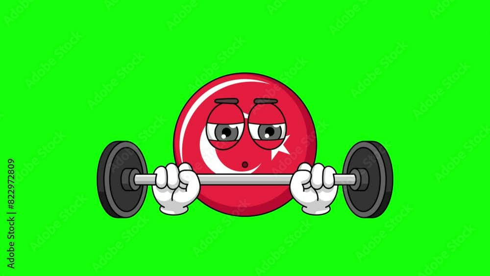flag of turkey emoticon character is in the gym with a barbell flag of turkey emoticon character is in the gym with a barbell