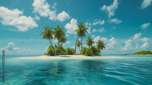 beach with palm trees