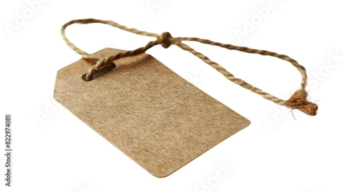 Blank paper price tag or label isolated on a transparent background