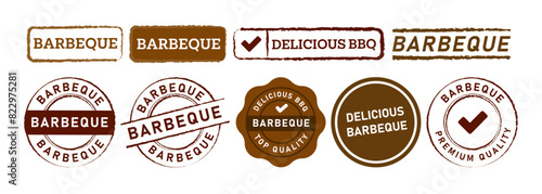 barbeque rubber stamp label sticker sign for delicious bbq grilled meat food
