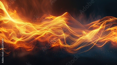 fire waves with intense light and shadow  copy space