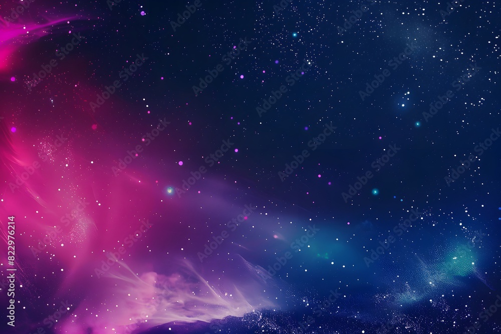 Fototapeta premium Colorful Aurora with Starry Sky on Black Background