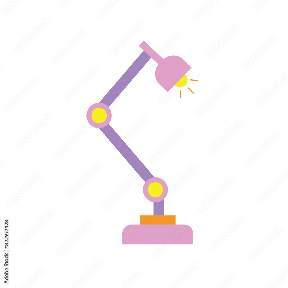 Desk lamp icon flat vector illustration. Desk lamp icon flat vector illustration.