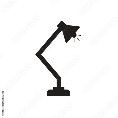 Flat desk lamp icon symbol vector Illustration.