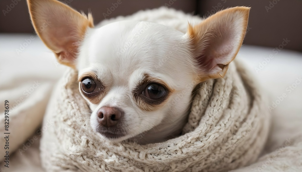 A Chihuahua Snuggled Up In A Warm Sweater Upscaled 4