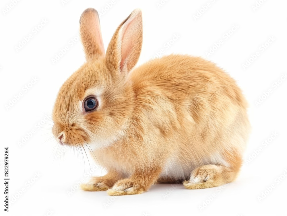 Rabbit Kit  Baby rabbit, breeds like Holland Lop or Netherland Dwarf, isolated on white background.