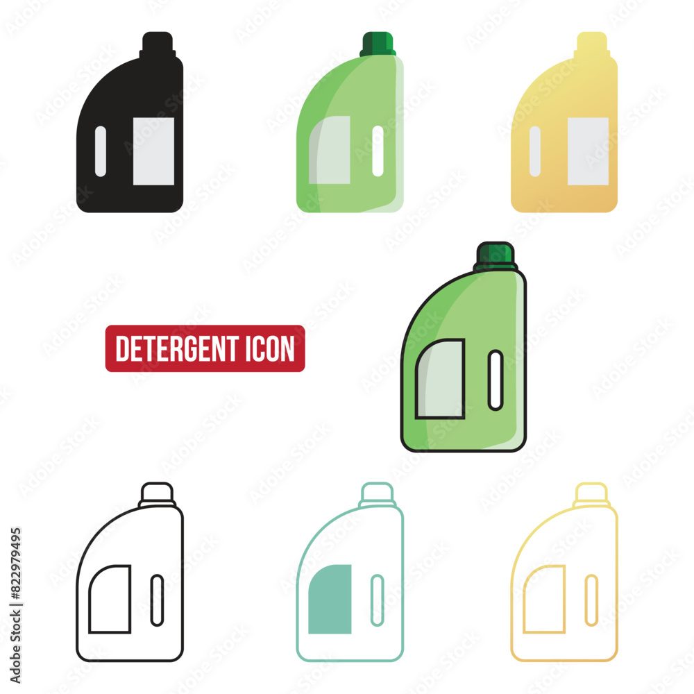Flat detergent icon set, symbol vector Illustration. Flat detergent icon set, symbol vector Illustration.