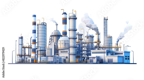Natural Gas Facility Illustration isolated on a transparent background
