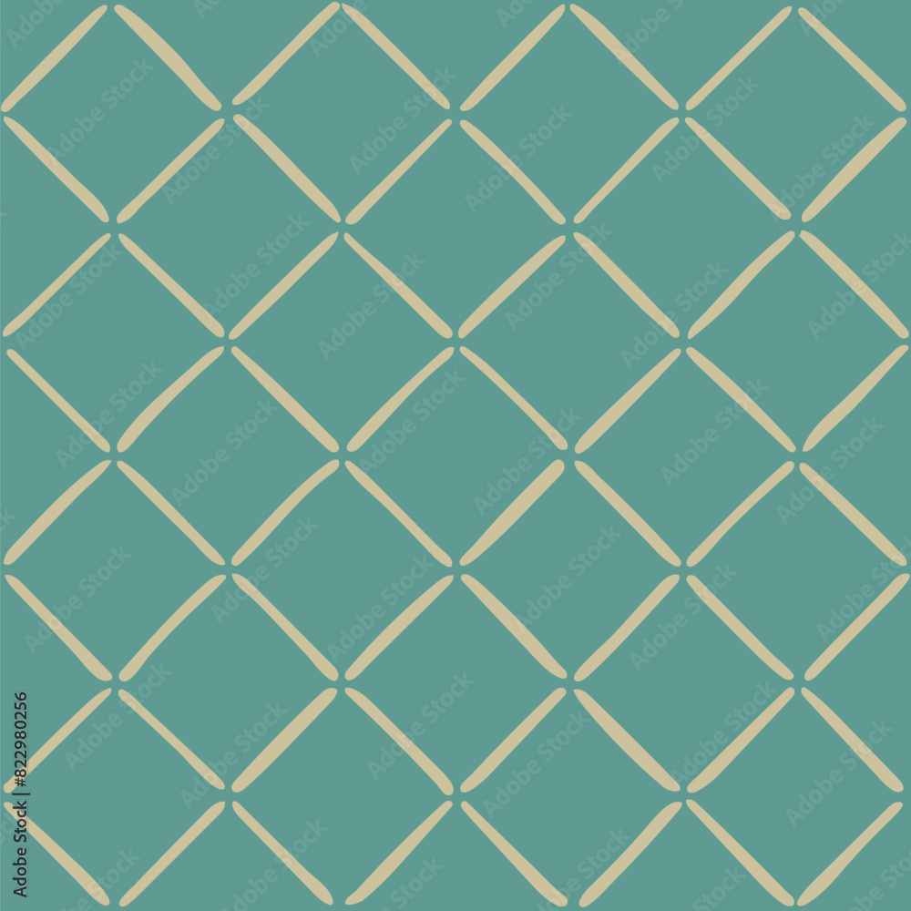 Fototapeta premium yellow hand drawn diagonal stripes. blue geometric repetitive background. vector seamless pattern. folk decorative art. fabric swatch. wrapping paper. continuous design template for linen, textile