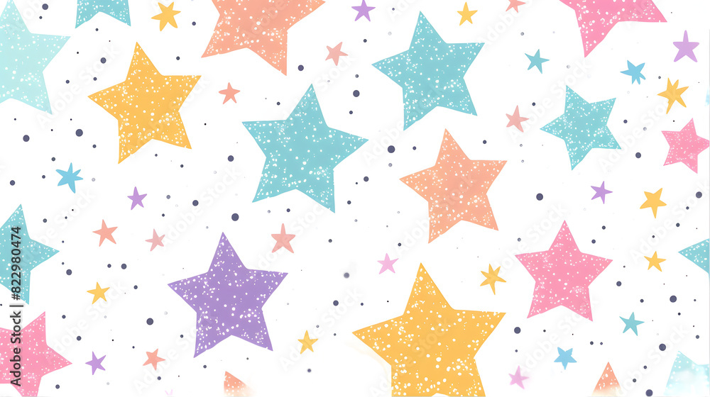 Pastel Star Seamless Pattern for Design isolated on a transparent background Pastel Star Seamless Pattern for Design isolated on a transparent background