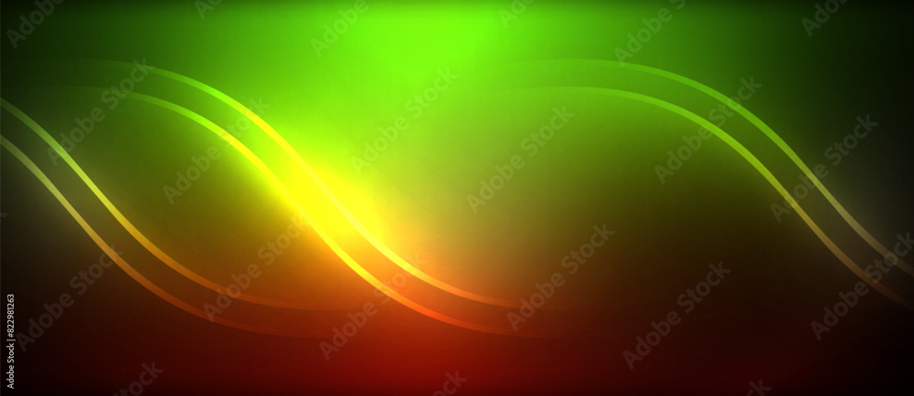 Neon glowing circle rays, light round lines in the dark, planet style neon wave lines. Energetic electric concept design for wallpaper, banner, background Neon glowing circle rays, light round lines in the dark, planet style neon wave lines. Energetic electric concept design for wallpaper, banner, background