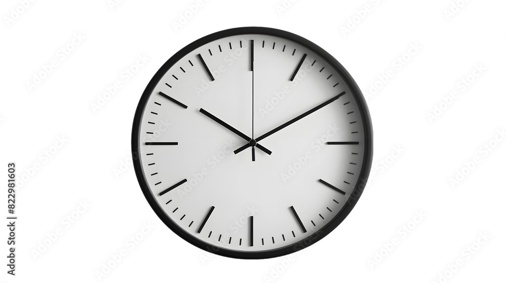 simple wall clock, isolated on a transparent background simple wall clock, isolated on a transparent background