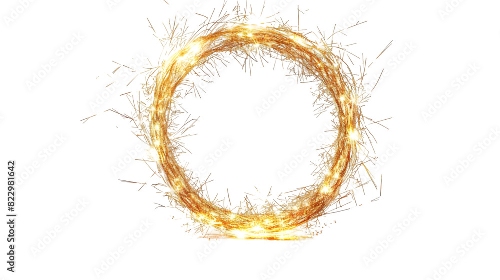 Fototapeta premium Sparkler Circle Light Trail isolated on a transparent background