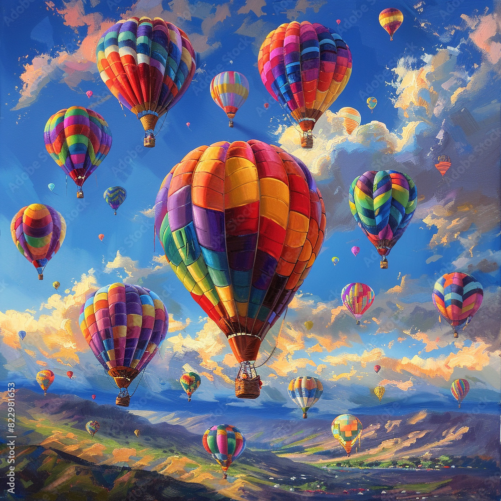 Hot Brightly Air Sky The Colored Balloons