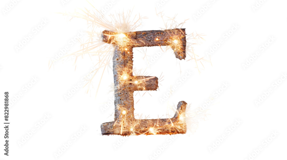 Sparklers Letter E isolated on a transparent background Sparklers Letter E isolated on a transparent background