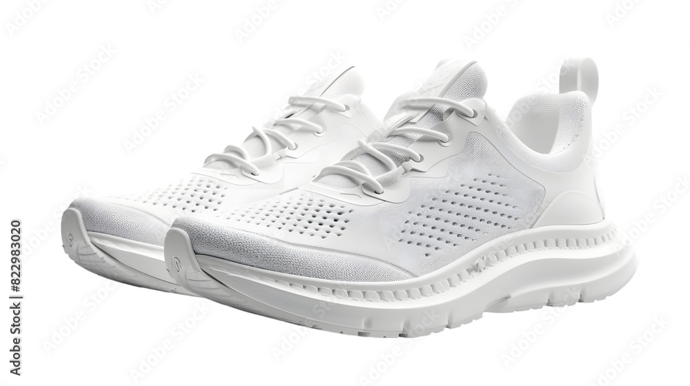 white running sneakers mockup isolated on a transparent background white running sneakers mockup isolated on a transparent background