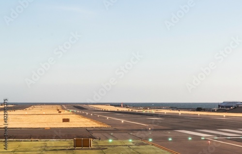 Aiport runway at Wellington International Airport on a fine day. photo